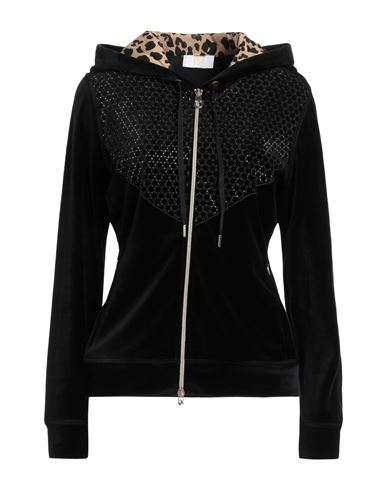 Vdp Collection Woman Sweatshirt Black Size 8 Cotton, Nylon