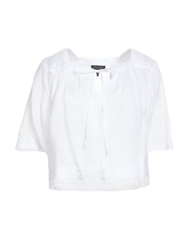 Rag & Bone Charlotte Guipure Lace-trimmed Gathered Ramie Top In White