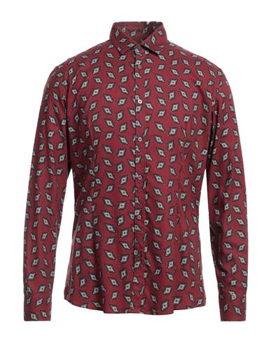 Daniele Alessandrini Homme Man Shirt Burgundy Size 16 ½ Viscose, Cotton In Red