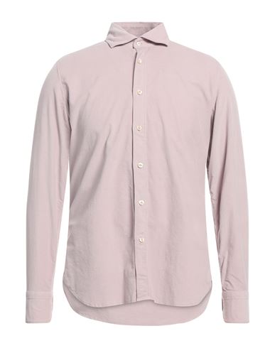 Shop Tintoria Mattei 954 Man Shirt Pastel Pink Size 17 ½ Cotton, Elastane