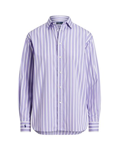 Shop Polo Ralph Lauren Striped Cotton Shirt Woman Shirt Purple Size 6 Cotton