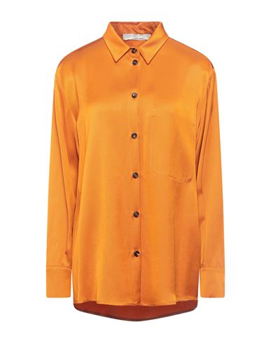 Tela Woman Shirt Orange Size 6 Viscose, Wool