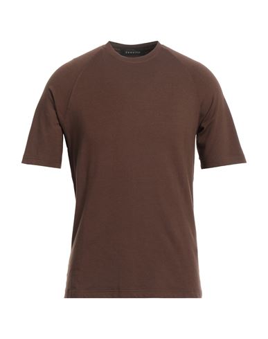 Donvich Man T-shirt Cocoa Size S Cotton, Elastane In Brown