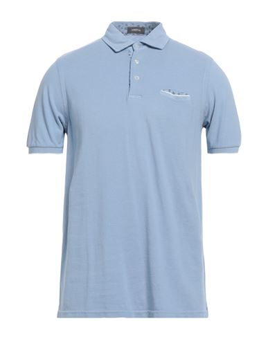 Rossopuro Man Polo Shirt Light Blue Size 5 Cotton