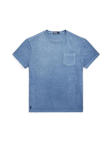 Polo Ralph Lauren Classic Fit Jersey Pocket T-shirt Man T-shirt Light Blue Size Xxl Cotton