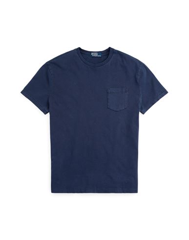 Shop Polo Ralph Lauren Classic Fit Jersey Pocket T-shirt Man T-shirt Navy Blue Size L Cotton