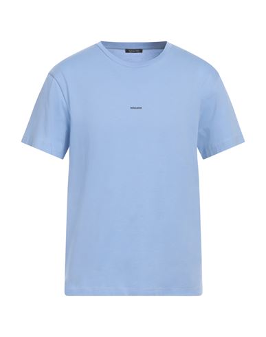 Shop Patrizia Pepe Man T-shirt Light Blue Size M Cotton