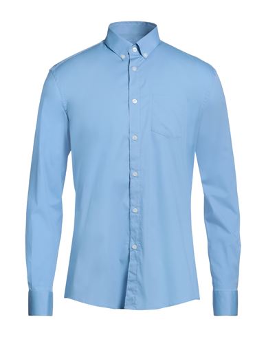 Shop Daniele Alessandrini Homme Man Shirt Sky Blue Size 17 ½ Cotton, Elastane