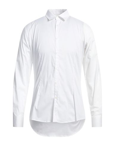 Daniele Alessandrini Homme Man Shirt White Size 16 Cotton, Elastane