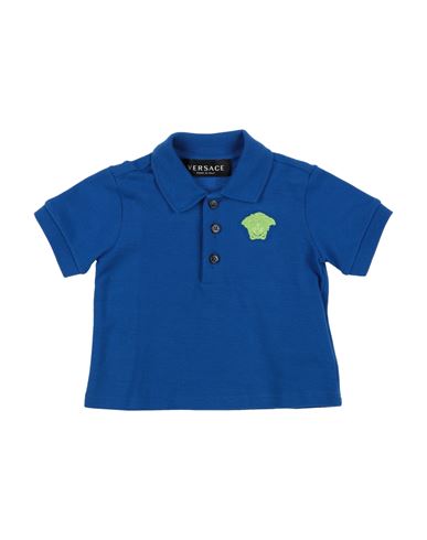 Versace Young Babies'  Newborn Boy Polo Shirt Bright Blue Size 3 Cotton, Viscose