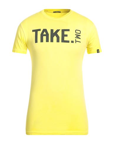 Take-two Man T-shirt Yellow Size L Cotton