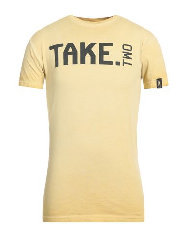 Take-two Man T-shirt Mustard Size M Cotton In Yellow