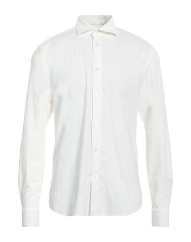 Shop Mastricamiciai Man Shirt White Size 17 ½ Cotton, Elastane