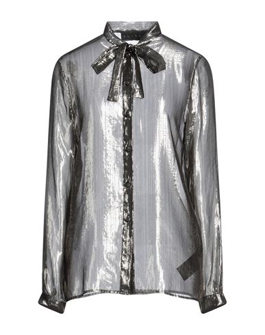 Dundas Woman Shirt Platinum Size 6 Silk, Polyester In Grey
