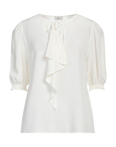 Etro Woman Top Ivory Size 6 Silk In White