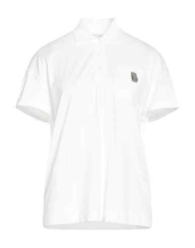 Shop Brunello Cucinelli Woman Polo Shirt White Size Xs Cotton