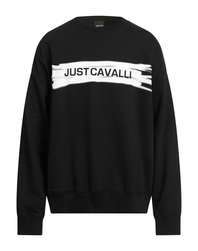 Just Cavalli Man Sweatshirt Black Size Xl Cotton
