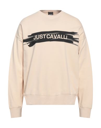 Just Cavalli Man Sweatshirt Beige Size S Cotton, Elastane