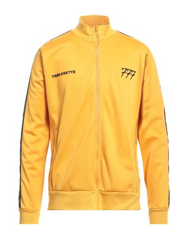 Triplosettewear Man Sweatshirt Ocher Size Xl Polyester In Yellow