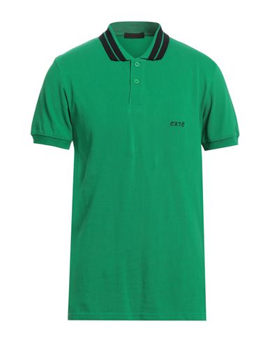 Exte Man Polo Shirt Green Size Xl Cotton