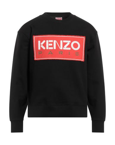 Shop Kenzo Man Sweatshirt Black Size Xl Cotton, Elastane, Polyester