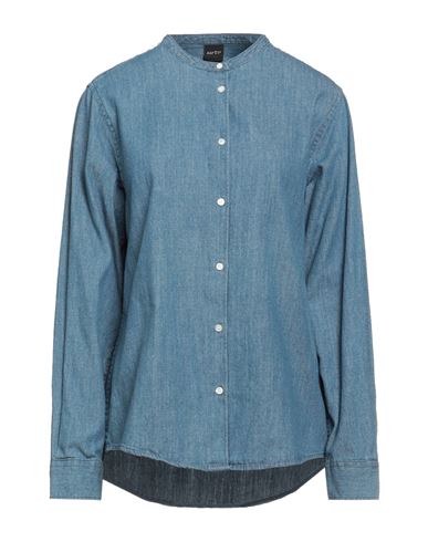 Aspesi Woman Denim Shirt Blue Size 8 Cotton