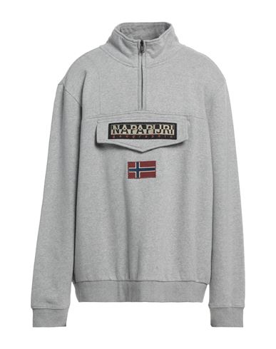 Napapijri Man Sweatshirt Light Grey Size 3xl Cotton Polyester