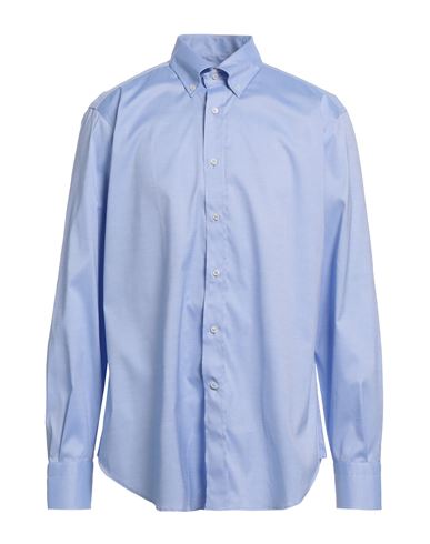 Shop Thomas Reed Man Shirt Light Blue Size 17 ¾ Cotton, Elastane