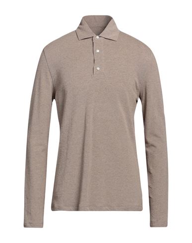 Isaia Man Polo Shirt Khaki Size Xxl Cotton In Beige