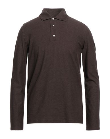 Isaia Man Polo Shirt Midnight Blue Size Xxl Cotton In Brown