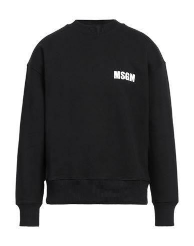 Msgm Man Sweatshirt Black Size M Cotton