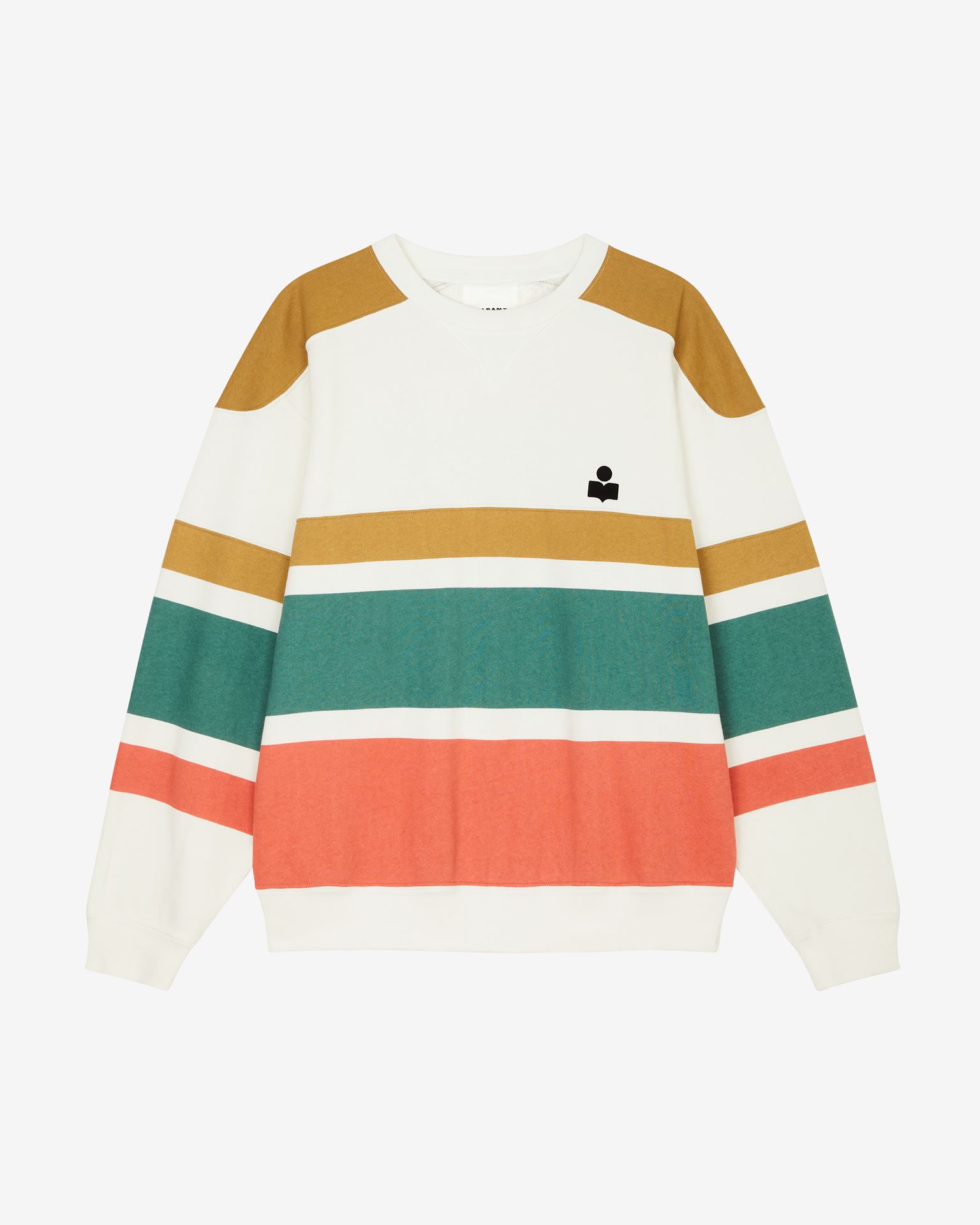 Isabel Marant Meyoan Striped Logo Sweatshirt In Green