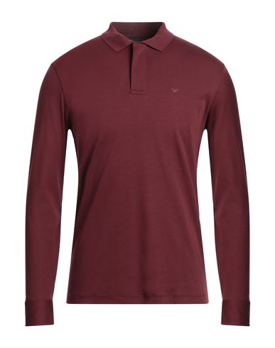 Emporio Armani Man Polo Shirt Burgundy Size M Cotton In Red