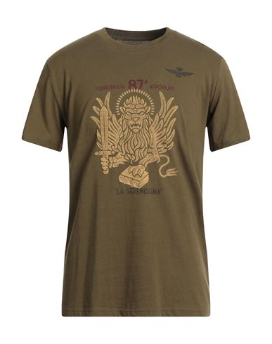 Aeronautica Militare Man T-shirt Military Green Size Xxl Cotton
