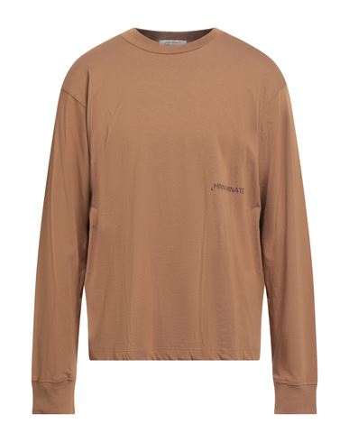 Hinnominate Man T-shirt Brown Size M Cotton, Elastane In Brown