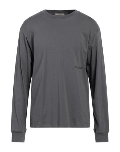 Hinnominate Man T-shirt Lead Size L Cotton, Elastane In Grey