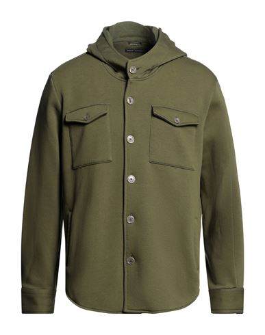 Daniele Alessandrini Man Sweatshirt Military Green Size M Cotton, Polyester