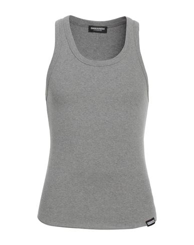 Dsquared2 Man Undershirt Grey Size L Cotton, Elastane