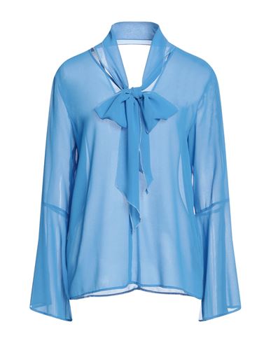 Gold Case Woman Blouse Azure Size 4 Polyester In Blue
