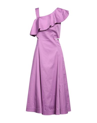 Shop Veronica Beard Woman Midi Dress Mauve Size 10 Cotton, Nylon, Elastane In Purple