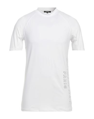 Balmain Man T-shirt White Size Xl Polyamide, Elastane