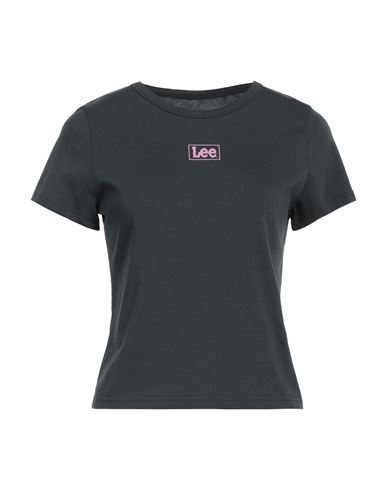 Lee Woman T-shirt Steel Grey Size L Cotton