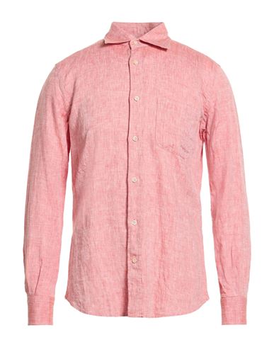 Glanshirt By Slowear Man Shirt Salmon Pink Size 17 Linen In Pink