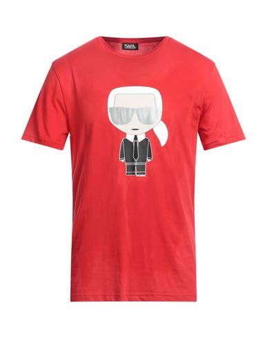 Karl Lagerfeld Man T-shirt Tomato Red Size M Cotton