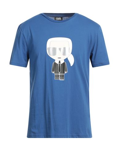 Karl Lagerfeld Man T-shirt Blue Size S Cotton