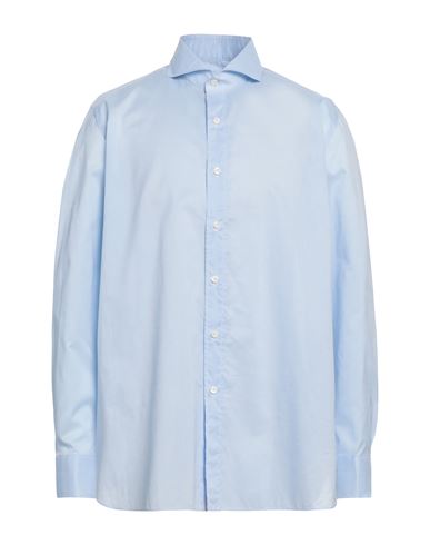 Luigi Borrelli Napoli Man Shirt Sky Blue Size 17 ½ Cotton