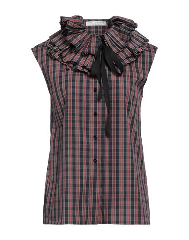 PHILOSOPHY DI LORENZO SERAFINI PHILOSOPHY DI LORENZO SERAFINI WOMAN SHIRT NAVY SIZE 10 COTTON, POLYAMIDE, ELASTANE 