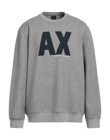 Armani Exchange Man Sweatshirt Grey Size Xxl Polyester, Cotton