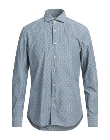 Xacus Man Shirt Slate Blue Size 16 Cotton