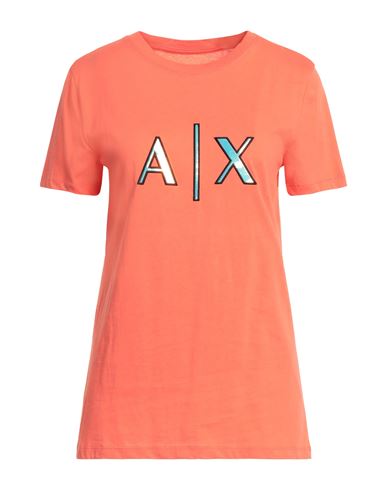 Armani Exchange Woman T-shirt Orange Size Xl Cotton